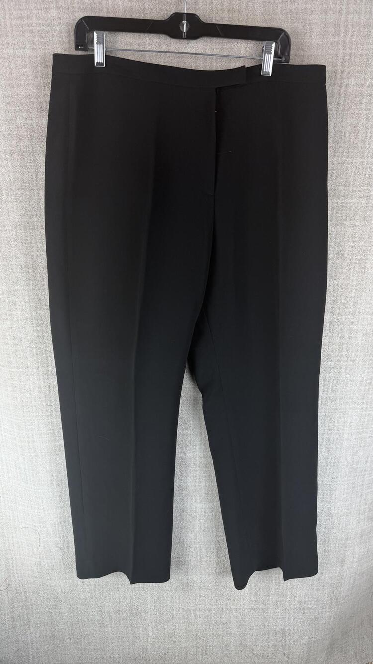 Ann Taylor Pants Womens 16 Black Straight Dress Pants Lined Polyester Pockets